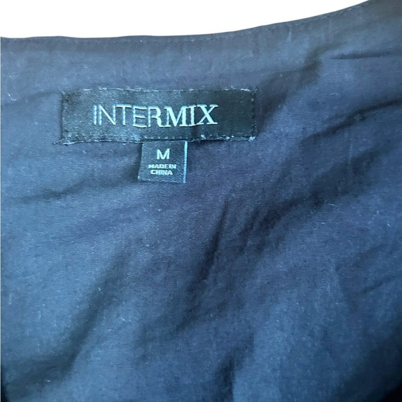 Intermix Scarlet Puff Sleeve Poplin Top Black Dress 3/4 sleeve size medium - Picture 5 of 9